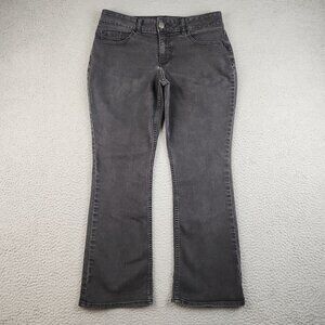 Lee Riders Jeans Women's 10P Mid Rise Bootcut Black Denim Pants Stretch Flare